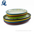 Hand kleur aangepaste ellips decoratieve keramische plaat